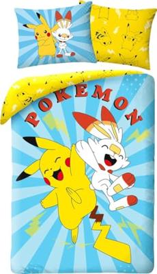 Pokémon Dekbedovertrek Pikachu & Scorbunny 140 x 200 cm (65 x 65 cm) Pokémon Dekbedovertrek Pikachu & Scorbunny 140 x 200 cm (65 x 65 cm)