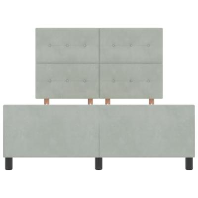 Boxspringbed met hoofdeinde Lichtgrijs 160 x 200 cm Fluweel