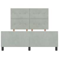 Boxspringbed met hoofdeinde Lichtgrijs 140 x 200 cm Fluweel - thumbnail