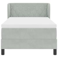 Boxspringbed met matras fluweel lichtgrijs 90x190 cm - thumbnail