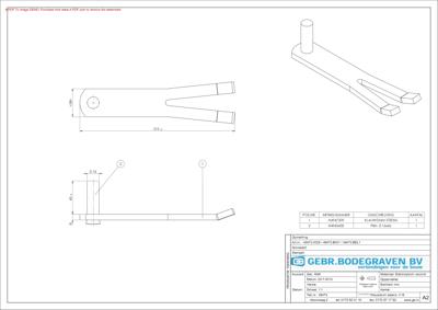 Gebr. Bodegraven klauwduim 1 steens - Ø16x45 - verzinkt