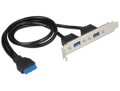Delock 84836 19pins USB 3.0 moederbordconnector --> 2x USB 3.0 extern in bracket