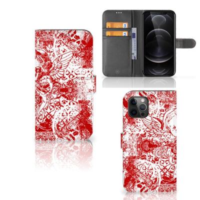 Telefoonhoesje met Naam Apple iPhone 12 Pro Max Angel Skull Rood Telefoonhoesje met Naam Apple iPhone 12 Pro Max Angel Skull Rood