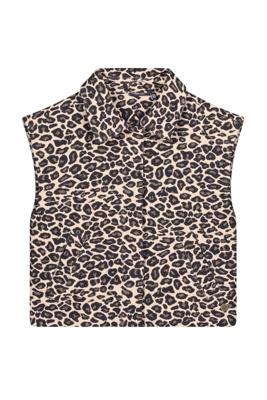 Like Flo winter gilet meisjes - blauw/beige - Dua - geweven - panter