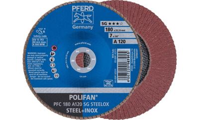 PFERD TOOLS 67712185 PFC 180 A 120 SG STEELOX Lamellenschijf Diameter 180 mm Boordiameter 22.23 mm Korrelgrootte (num) 120 RVS, Staal 10 stuk(s)