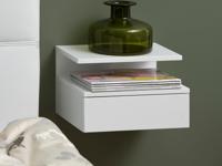 Zwevend nachtkastje ASHIEL 1 lade mat wit - thumbnail