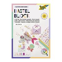 Creatief blok, 27 vellen SWEET GLITTER EVERYWHERE FOLIA meerkleurig - thumbnail