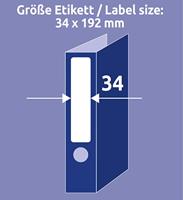 Avery-Zweckform Ordneretiketten L6060-10 34 x 192 mm Papier Wit Permanent hechtend 80 stuk(s) - thumbnail