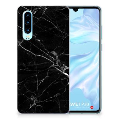 Huawei P30 | TPU | Siliconen hoesje | Marmer Zwart - Origineel Cadeau Vader