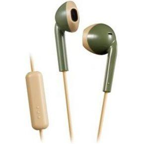 JVC hoofdtelefoon in-ear + microfoon groen-beige HA-F19M JVC hoofdtelefoon in-ear + microfoon groen-beige HA-F19M