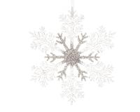 Sneeuwvlok plc hang d32c transparant/zilver kerstbal hangdeco kerst Decoris - Decoris - thumbnail