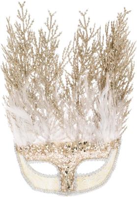 Mask With Feathers Goud - Nampook
