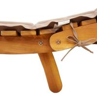 Ligstoelen met kussens 2 st massief acaciahout taupe - thumbnail