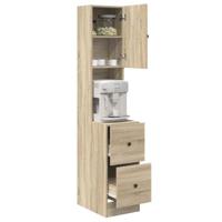 Keukenkast met lade Beige 35 x 50 x 180 cm Bewerkt hout - thumbnail