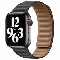 Apple Watch 38/40/41 mm Leather Link Horlogeband Zwart - Medium/Large - thumbnail