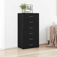 Dressoir met 6 lades 50x34x96 cm spaanplaat zwart eikenkleurig - thumbnail