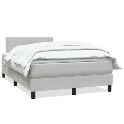 Boxspring met matras fluweel lichtgrijs 120x220 cm