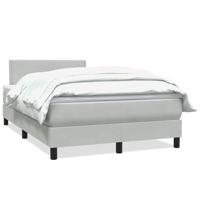 Boxspring met matras fluweel lichtgrijs 120x220 cm - thumbnail