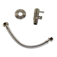 Hoekstopkraan BWS Brondby met Flexslang Geborsteld Nikkel - thumbnail