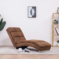 Chaise longue kunstsuède bruin - thumbnail