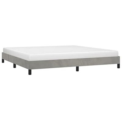 Bedframe zonder matras 200x200 cm fluweel lichtgrijs