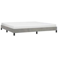 Bedframe zonder matras 200x200 cm fluweel lichtgrijs - thumbnail