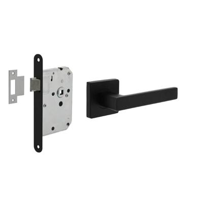 Intersteel Deurbeslag set Loopslot zwart met Deurkruk Hera op rozet Zwart