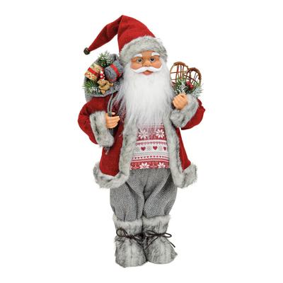 Sint-Nicolaas in rood van kunststof/textiel (B/H/D) 25x46x20 cm