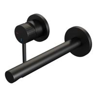 Brauer Stripe inbouw wastafelmengkraan met rechte uitloop en rozetten model A2 mat zwart - thumbnail