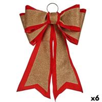 Lasso Kerstversiering 40 x 60 cm Rood Gouden PVC (6 Stuks) - thumbnail