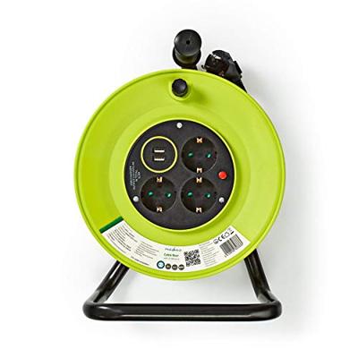Nedis - Kabelhaspel - 25 m - 3 x 1,5 mm2 - warmtebestendige uitschakeling - Schuko en USB