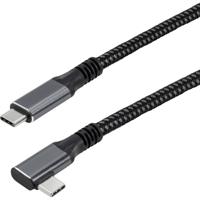 Maxtrack C531-3WL USB-kabel USB 3.2 Gen2 USB-C stekker 3 m Zwart Stekker past op beide manieren, Vergulde steekcontacten, 90° haaks naar links - thumbnail