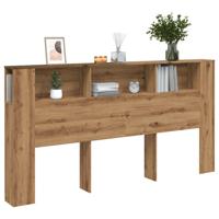 Hoofdbordkast 200x18,5x102,5 cm bewerkt hout artisanaal eiken - thumbnail