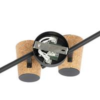 QAZQA Plafondspot zwart met kurk kap 4-lichts verstelbaar - Corky - thumbnail