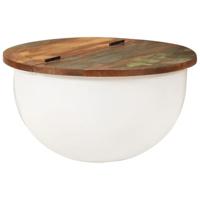 Salontafel 50x27 cm massief gerecycled hout wit - thumbnail