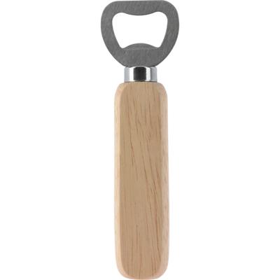 Flesopener RVS met eikenhouten heft