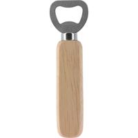 Flesopener RVS met eikenhouten heft - thumbnail