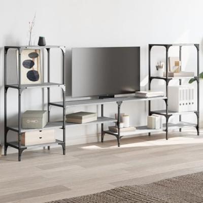 Tv-meubel 206,5x28,5x95 cm bewerkt hout grijs sonoma eikenkleur Tv-meubel 206,5x28,5x95 cm bewerkt hout grijs sonoma eikenkleur