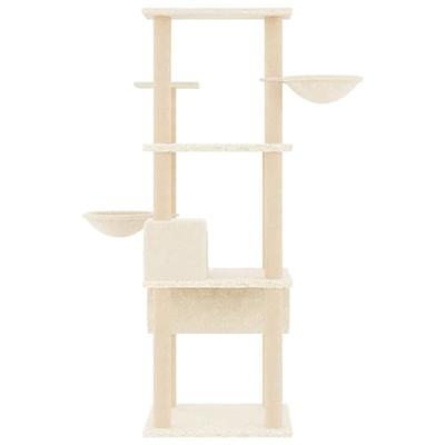 VidaXL Kattenmeubel met sisal krabpalen 141 cm crèmekleurig