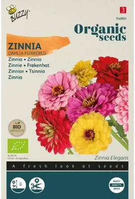 Zaden zinnia dahliabloemige 1.5 gram Organic Tuinplus - Tuinplus