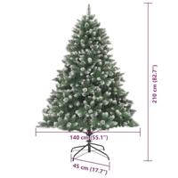 VidaXL Kunstkerstboom met 300 led groen 210 cm pvc en plastic en staal - thumbnail