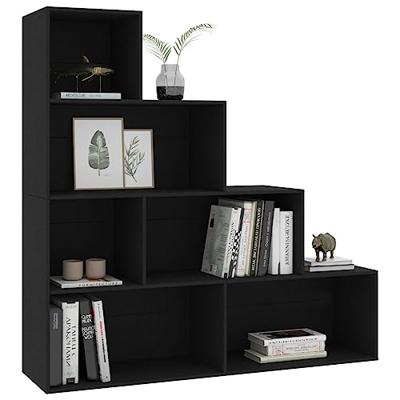 Boekenkast/kamerscherm 155x24x160 cm bewerkt hout zwart