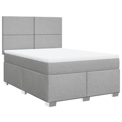 Boxspring met matras stof lichtgrijs 140x190 cm