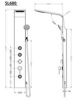 Douchepaneel Sapho Tusa 140 cm met mengkraan Aluminium Sapho - thumbnail