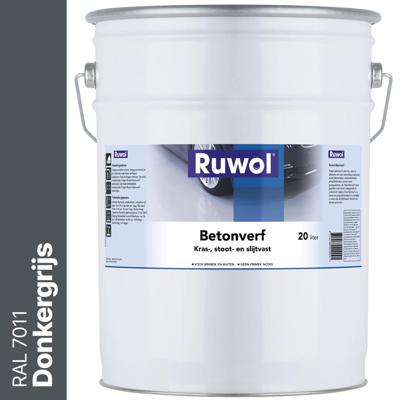 Ruwol Betonverf Donkergrijs (RAL 7011) 20 liter