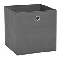 VidaXL Opbergboxen 4 st 28x28x28 cm nonwoven stof grijs - thumbnail