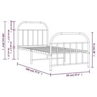 Bedframe met hoofd- en voeteneinde metaal zwart 90x190 cm - thumbnail