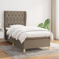 Boxspring met matras stof taupe 80x200 cm - thumbnail