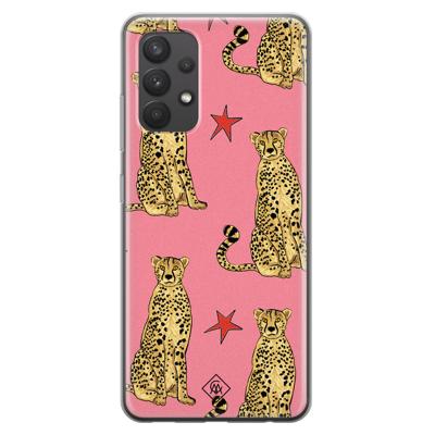 Samsung Galaxy A32 4G siliconen hoesje - The pink leopard