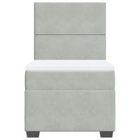 Boxspring met matras fluweel lichtgrijs 90x190 cm - thumbnail